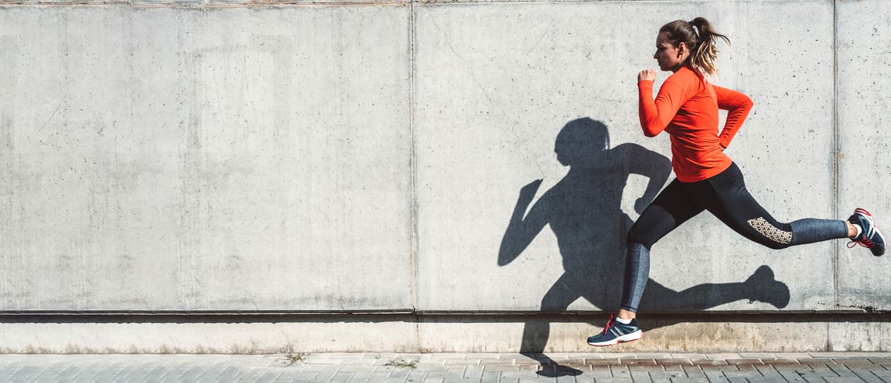 Woman running outdoors in the city