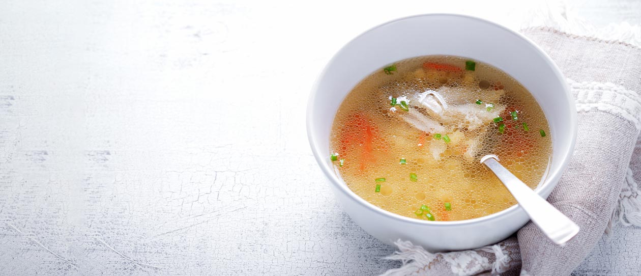 A bowl of home-made chicken soup