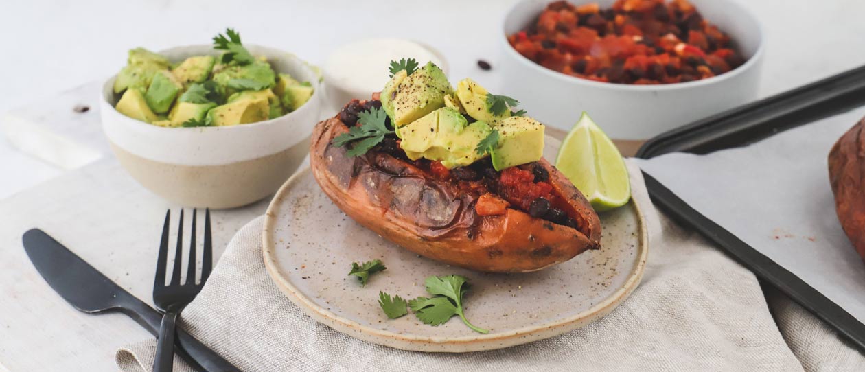 Mexican stuffed sweet potatoes