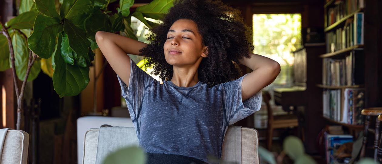 Woman relaxing at home